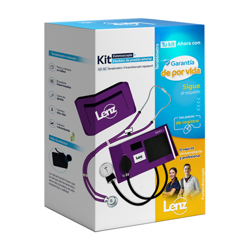 Kit De Tensiómetro + Fonendoscopio Rappaport Purpura – Casa Médica
